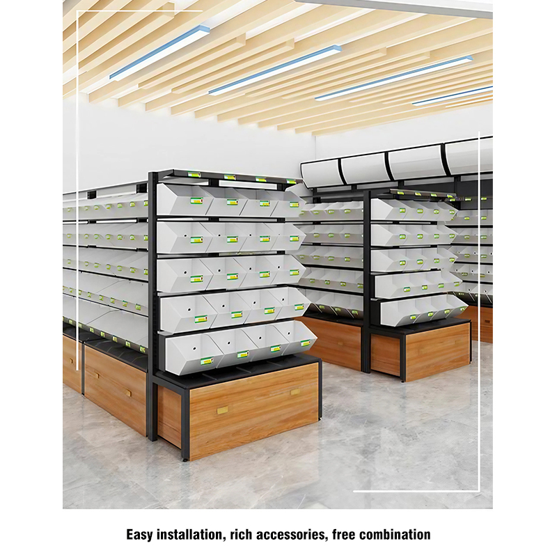 Factory Direct Supply Zhao Yiming Chain Supermarket Convenience Store Shelves Small Supermarket Commodity Shelves Can Be Customized Double-Sided Bulk Shelf (5 Layers)