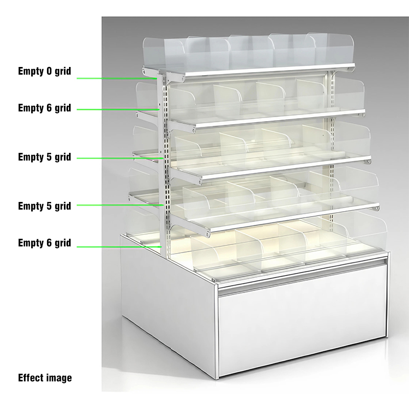 Factory Direct Supply Zhao Yiming Chain Supermarket Convenience Store Shelves Small Supermarket Commodity Shelves Can Be Customized Double-Sided Bulk Shelf (5 Layers)